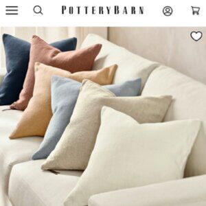 Set of 3 Pottery Barn Everyday Linen Pillow Cover_ Dark Chambray 20 x 20 inches